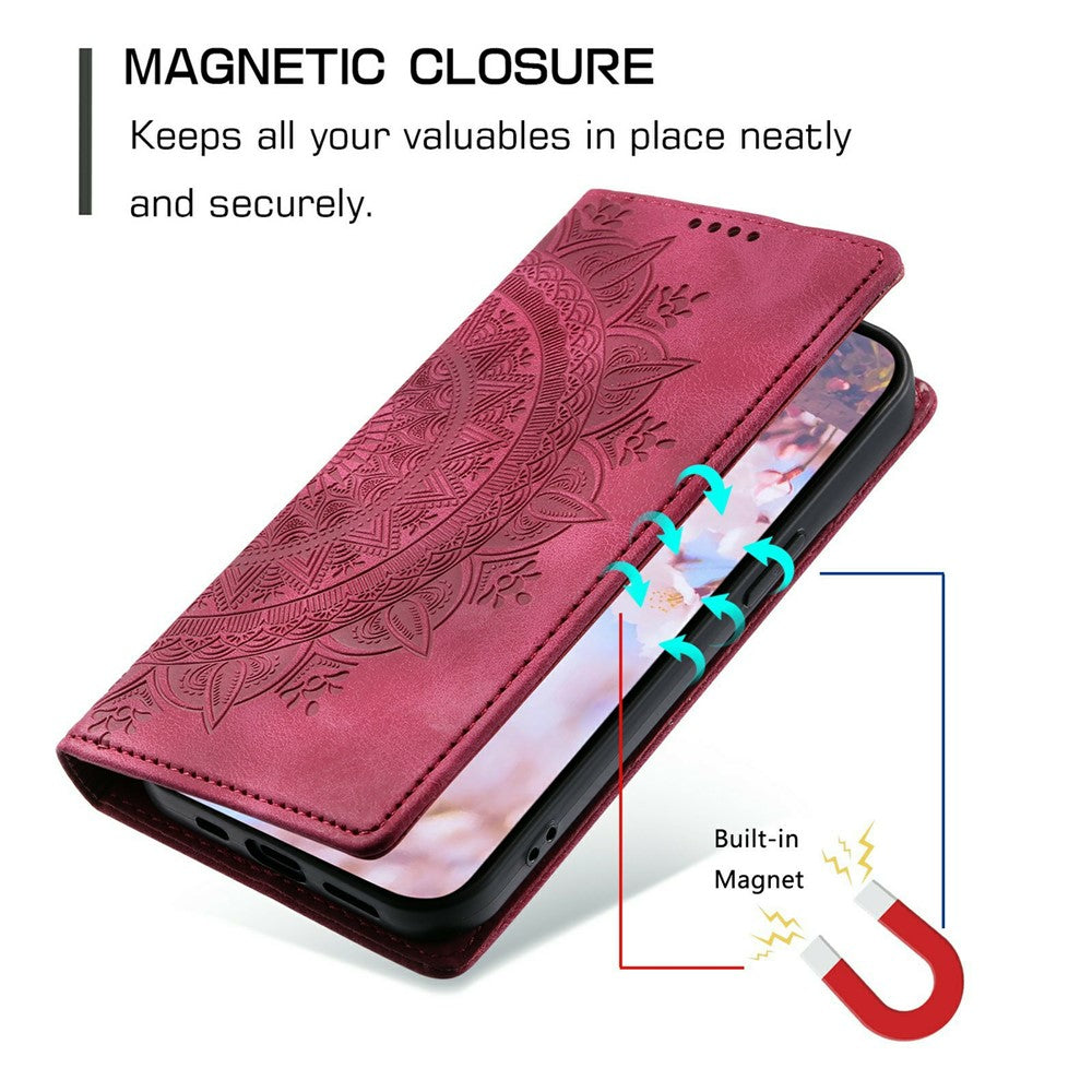 For Xiaomi Redmi Note 15 Pro 5G (Global) Case Magnetic Closing Leather Phone Cover Pattern Imprinted - Rose