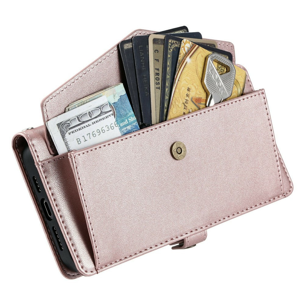 For Xiaomi Redmi Note 15 Pro 5G (Global) Leather Case with Wrist Strap Wallet Stand Phone Cover - Rose Gold