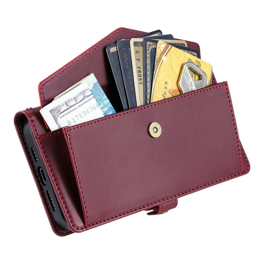 For Xiaomi Redmi Note 15 Pro 5G (Global) Leather Case with Wrist Strap Wallet Stand Phone Cover - Wine Red