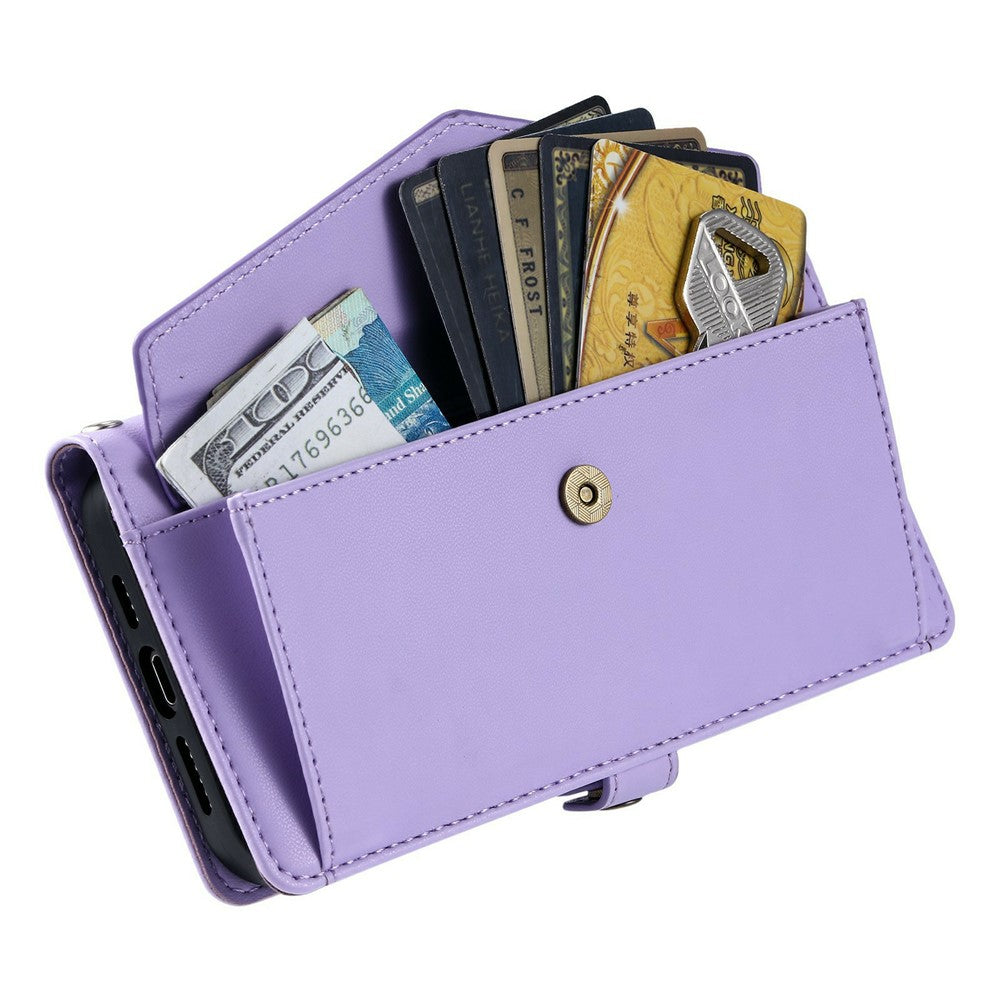 For Xiaomi Redmi Note 15 Pro 5G (Global) Leather Case with Wrist Strap Wallet Stand Phone Cover - Purple
