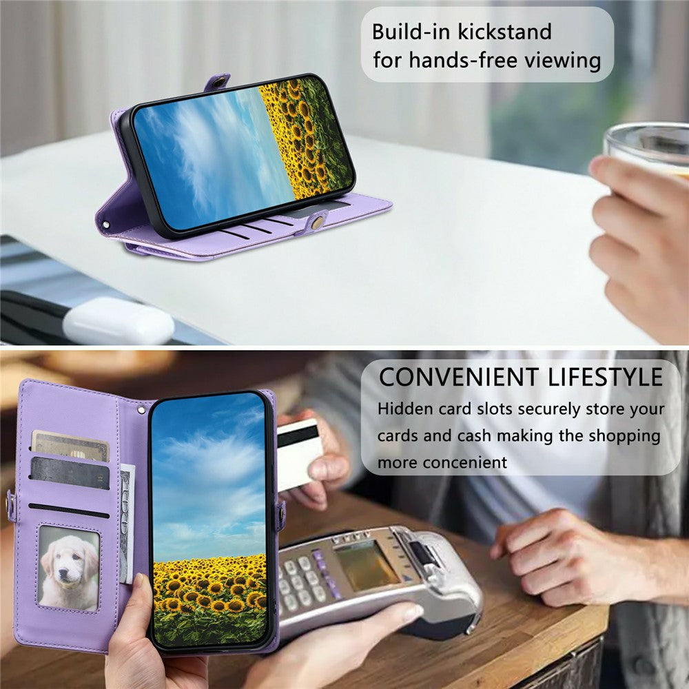 For Xiaomi Redmi Note 15 Pro 5G (Global) Leather Case with Wrist Strap Wallet Stand Phone Cover - Purple