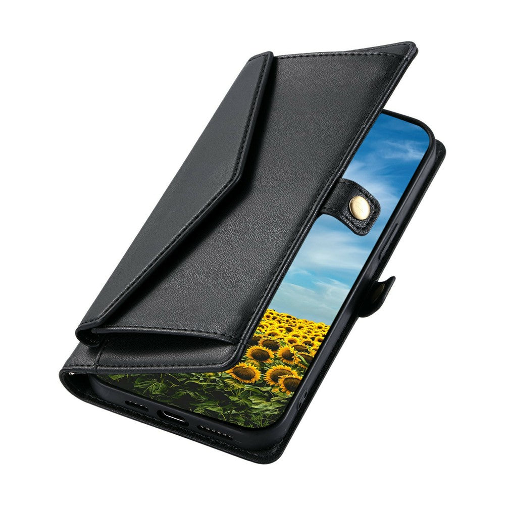 For Xiaomi Redmi Note 15 Pro 5G (Global) Leather Case with Wrist Strap Wallet Stand Phone Cover - Black