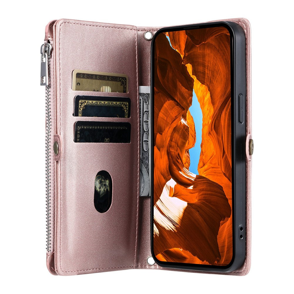 For Xiaomi Redmi Note 15 Pro 5G (Global) Case TPU + PU Leather Wallet Phone Cover with Wrist Strap - Rose Gold