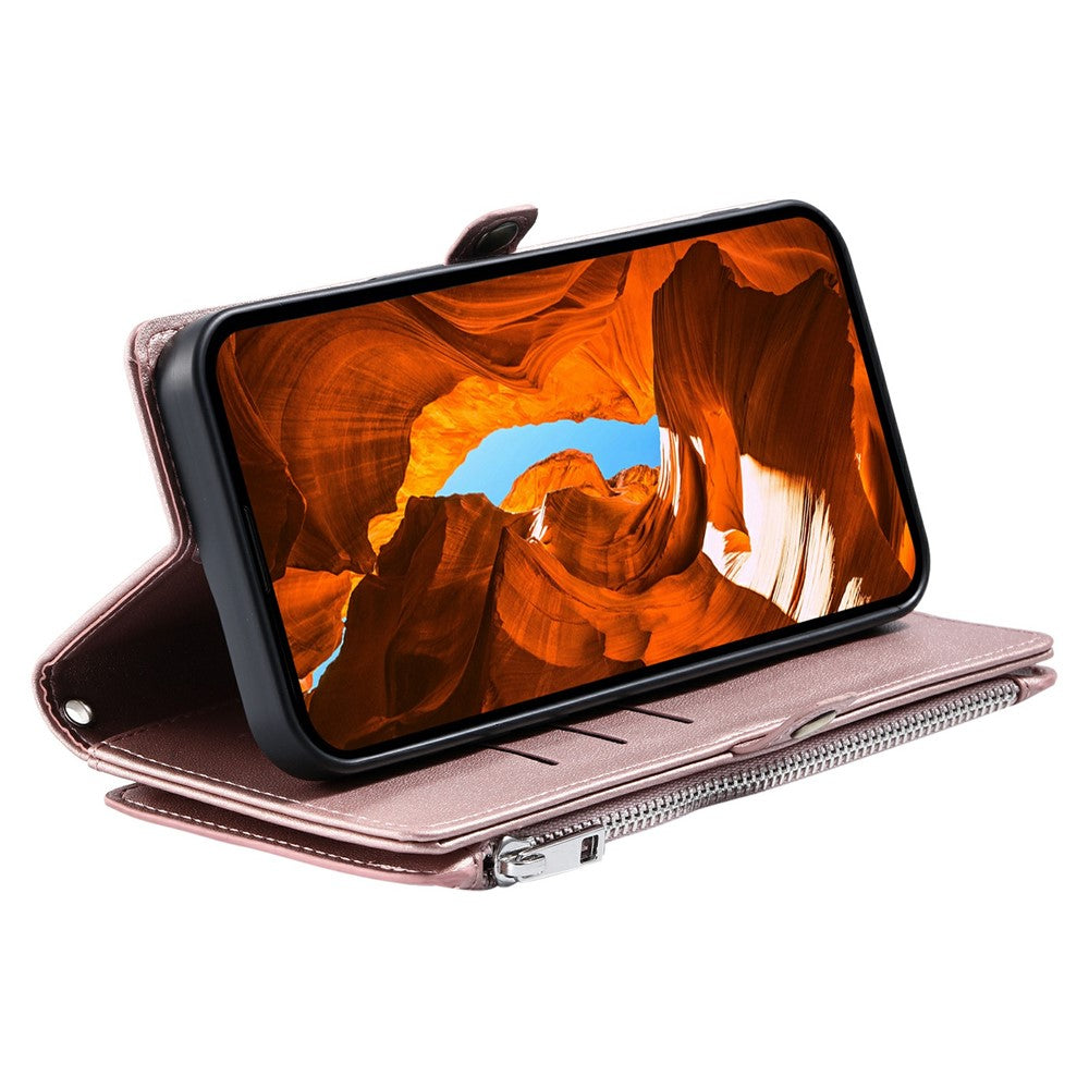 For Xiaomi Redmi Note 15 Pro 5G (Global) Case TPU + PU Leather Wallet Phone Cover with Wrist Strap - Rose Gold