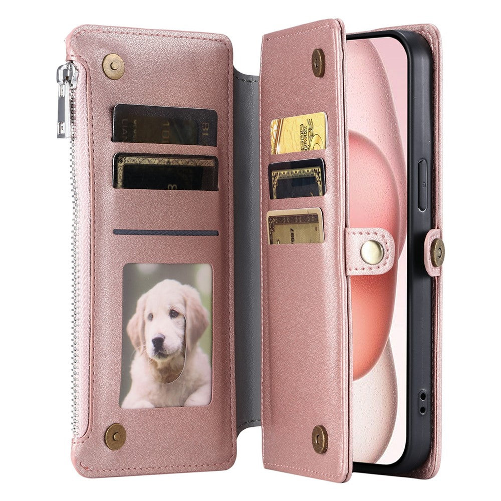 For Xiaomi Redmi Note 15 Pro 5G (Global) Case TPU + PU Leather Wallet Phone Cover with Wrist Strap - Rose Gold