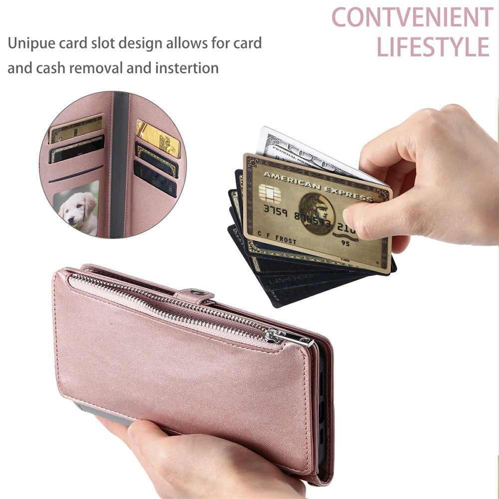 For Xiaomi Redmi Note 15 Pro 5G (Global) Case TPU + PU Leather Wallet Phone Cover with Wrist Strap - Rose Gold