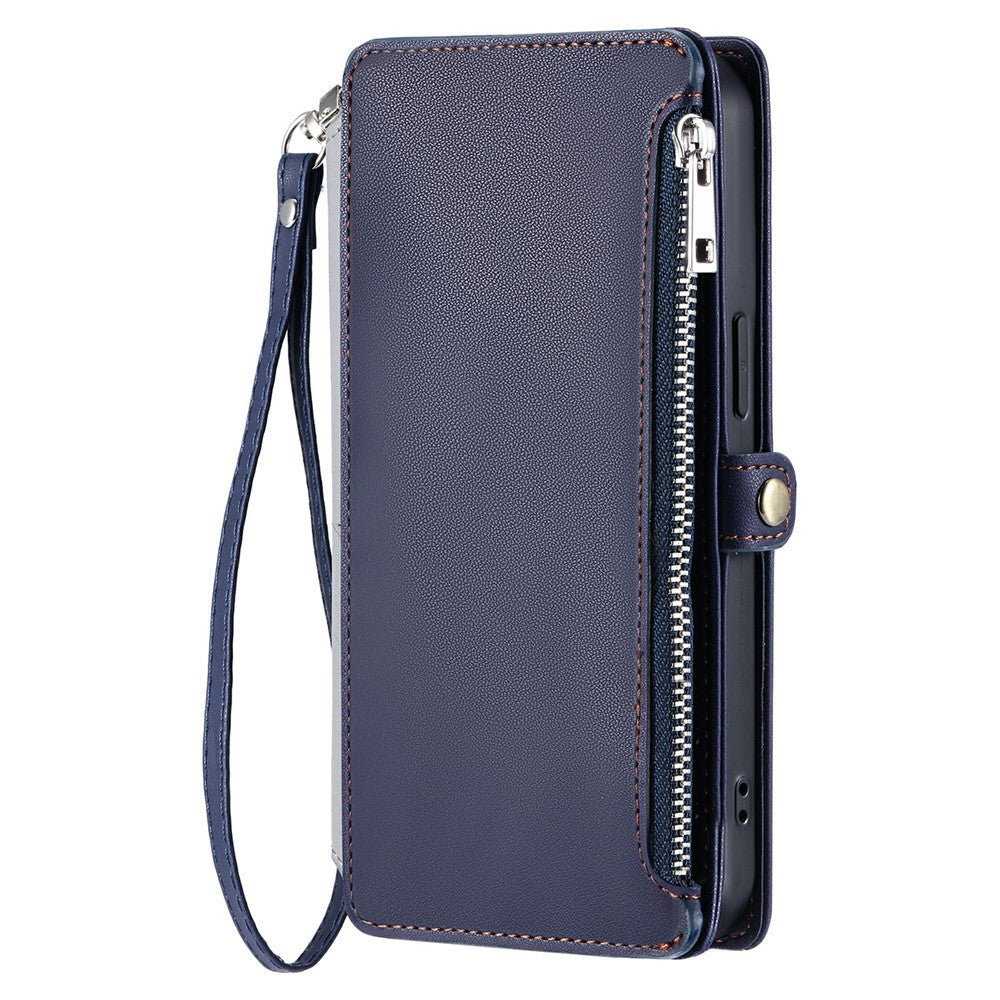 For Xiaomi Redmi Note 15 Pro 5G (Global) Case TPU + PU Leather Wallet Phone Cover with Wrist Strap - Blue