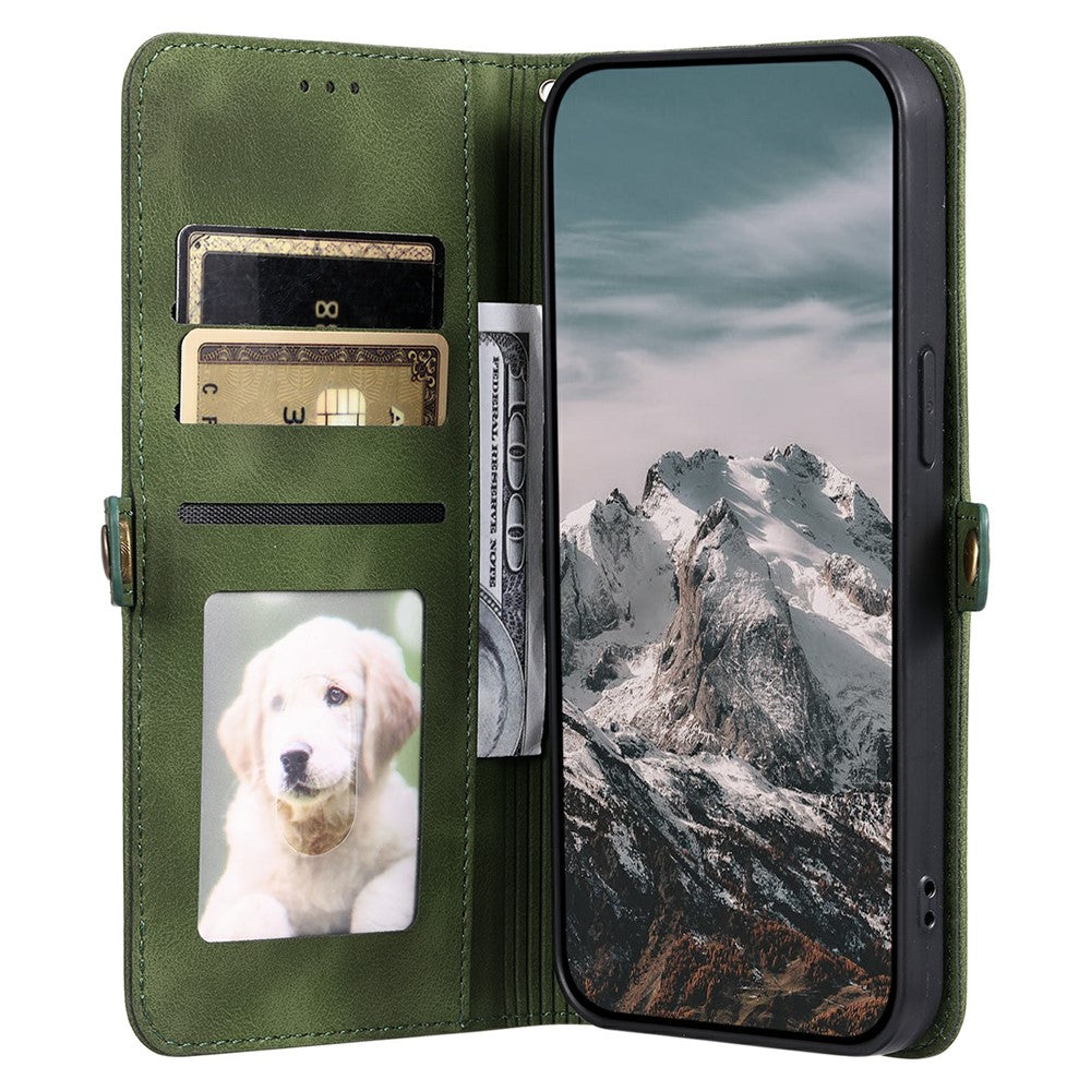 For Xiaomi Redmi Note 15 Pro 5G (Global) Case Skin Feel Totem Imprinted Wallet Leather Phone Cover with Hand Strap - Blackish Green