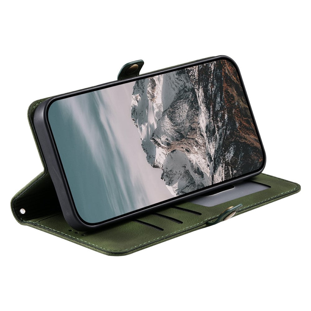 For Xiaomi Redmi Note 15 Pro 5G (Global) Case Skin Feel Totem Imprinted Wallet Leather Phone Cover with Hand Strap - Blackish Green