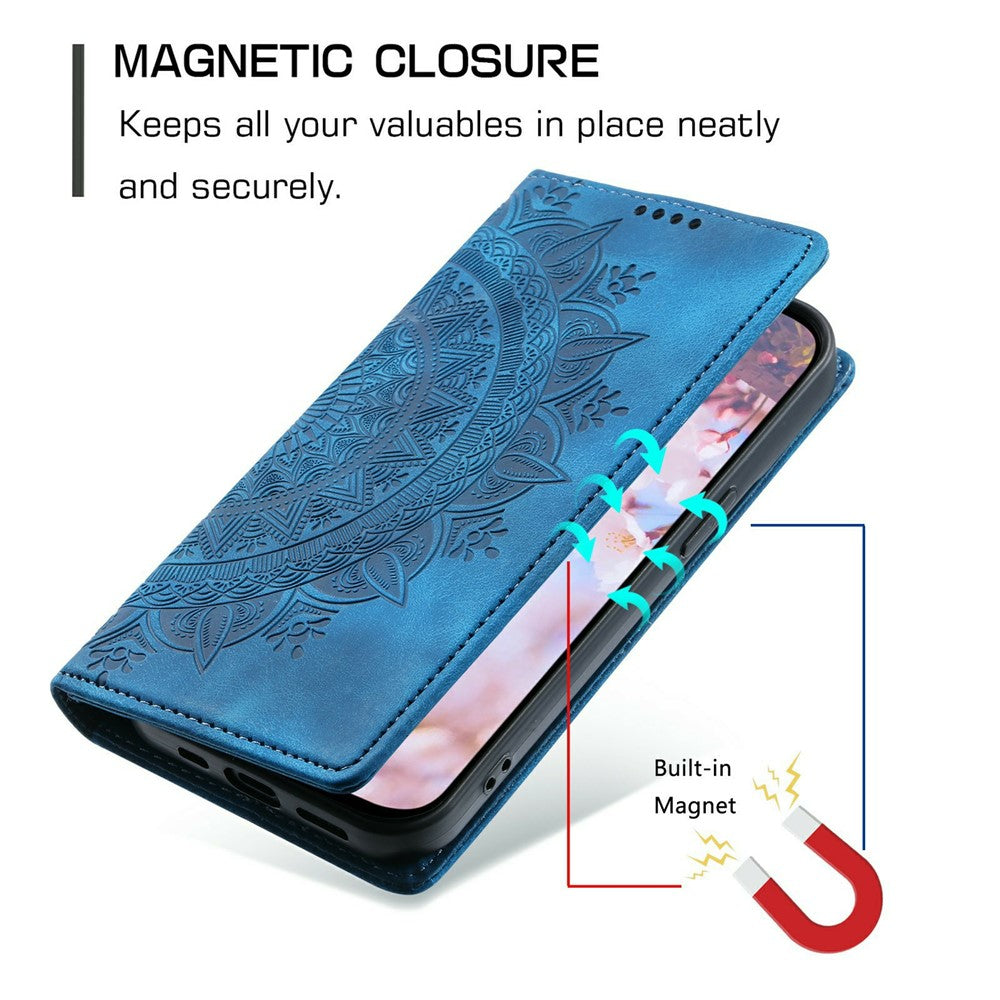For Xiaomi Poco M8 Pro 5G / Redmi Note 15 Pro+ 5G (Global) Case Magnetic Closing Leather Phone Cover Pattern Imprinted - Blue