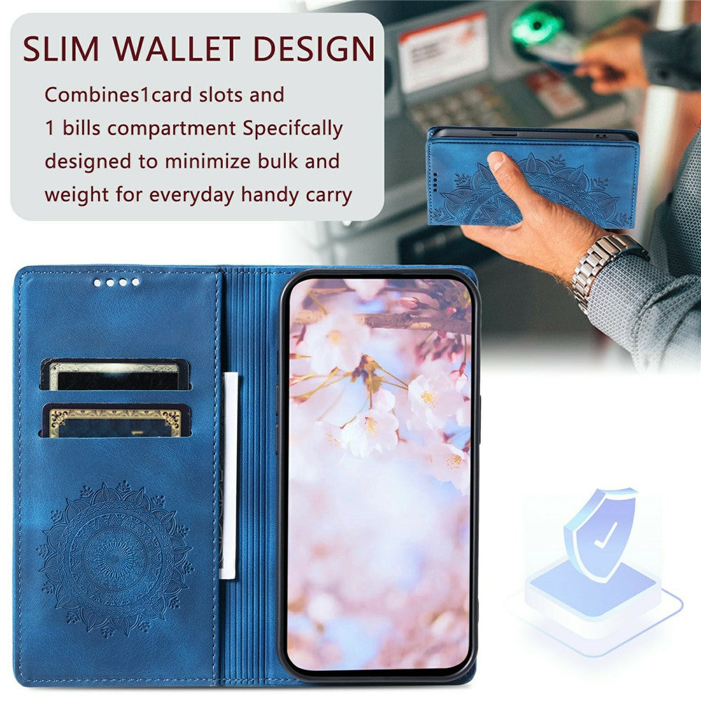 For Xiaomi Poco M8 Pro 5G / Redmi Note 15 Pro+ 5G (Global) Case Magnetic Closing Leather Phone Cover Pattern Imprinted - Blue