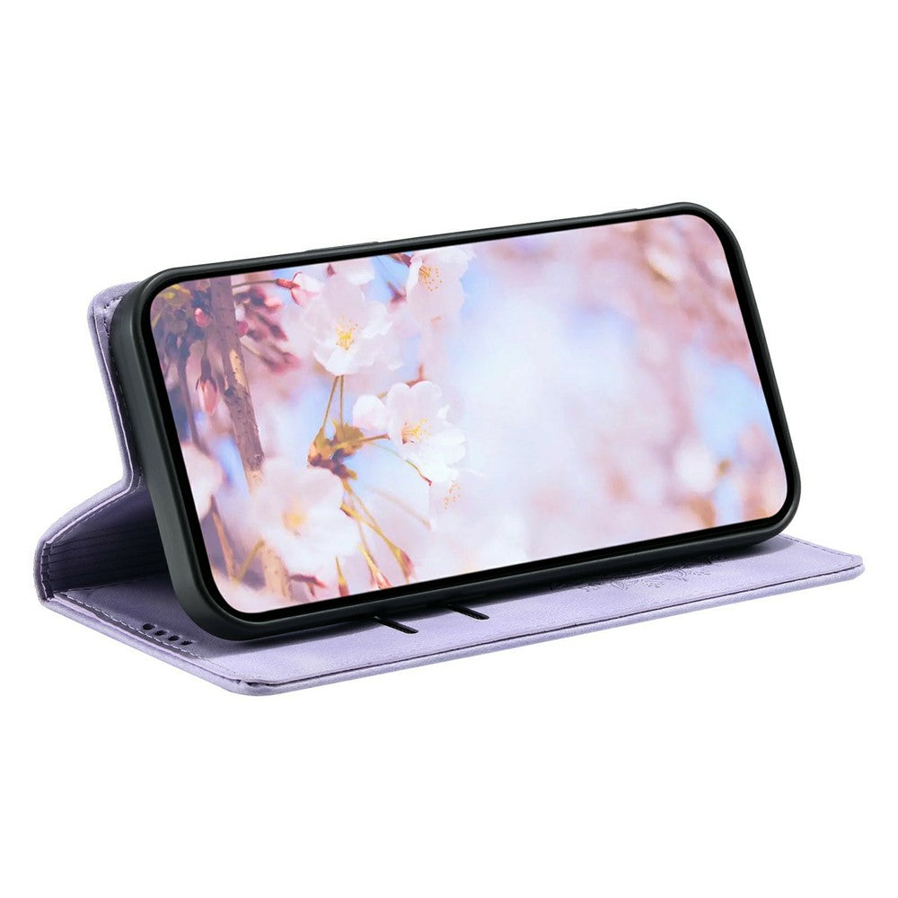 For Xiaomi Poco M8 Pro 5G / Redmi Note 15 Pro+ 5G (Global) Case Magnetic Closing Leather Phone Cover Pattern Imprinted - Purple