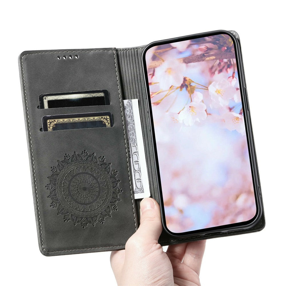 For Xiaomi Poco M8 Pro 5G / Redmi Note 15 Pro+ 5G (Global) Case Magnetic Closing Leather Phone Cover Pattern Imprinted - Grey