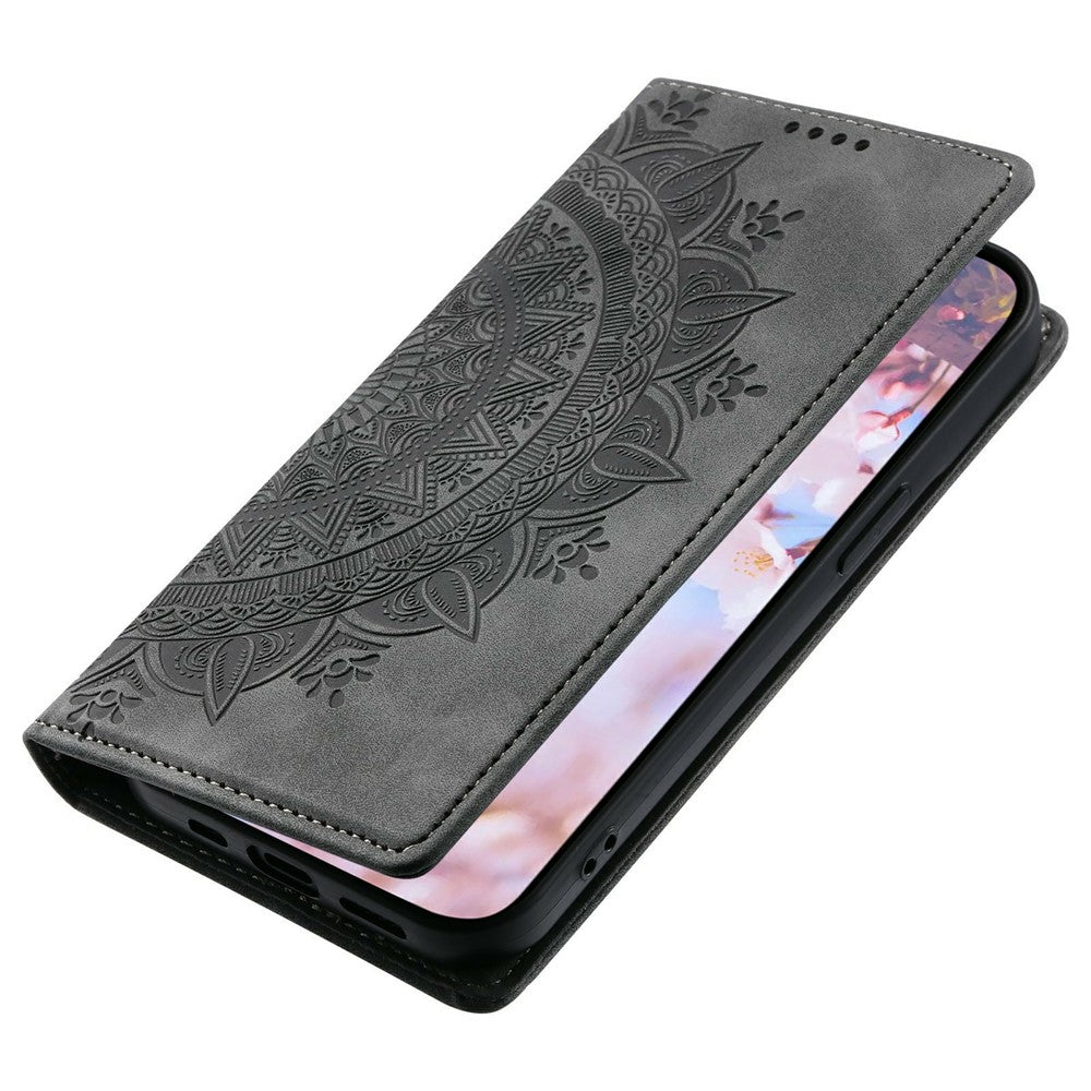 For Xiaomi Poco M8 Pro 5G / Redmi Note 15 Pro+ 5G (Global) Case Magnetic Closing Leather Phone Cover Pattern Imprinted - Grey