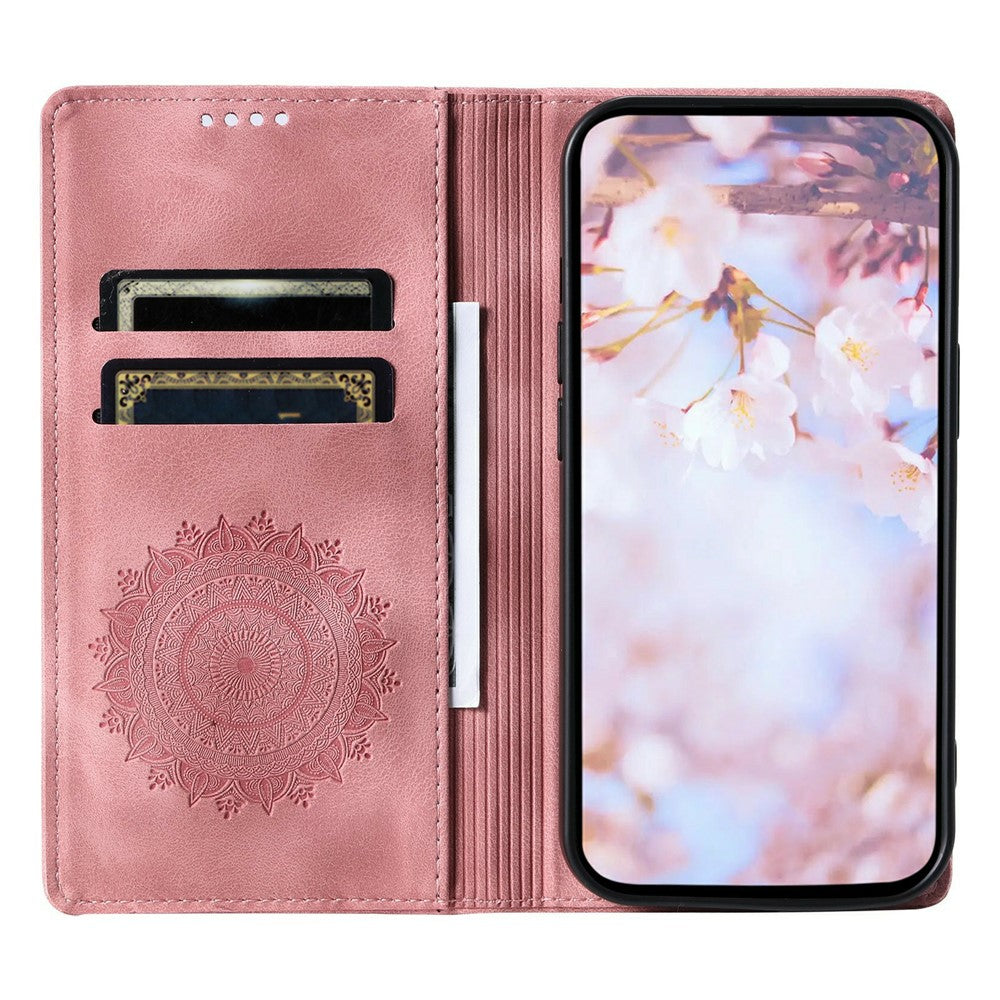 For Xiaomi Poco M8 Pro 5G / Redmi Note 15 Pro+ 5G (Global) Case Magnetic Closing Leather Phone Cover Pattern Imprinted - Rose Gold