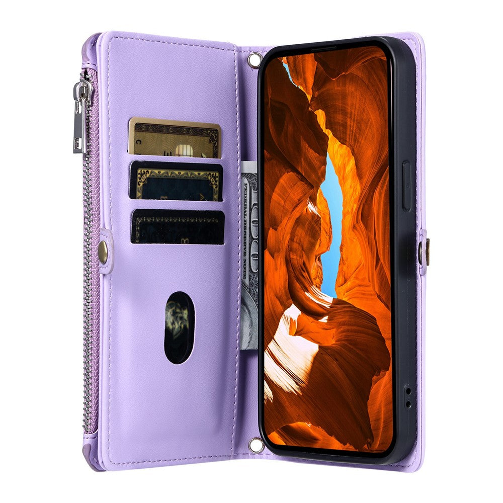 For Xiaomi Poco M8 Pro 5G / Redmi Note 15 Pro+ 5G (Global) Case TPU + PU Leather Wallet Phone Cover with Wrist Strap - Purple