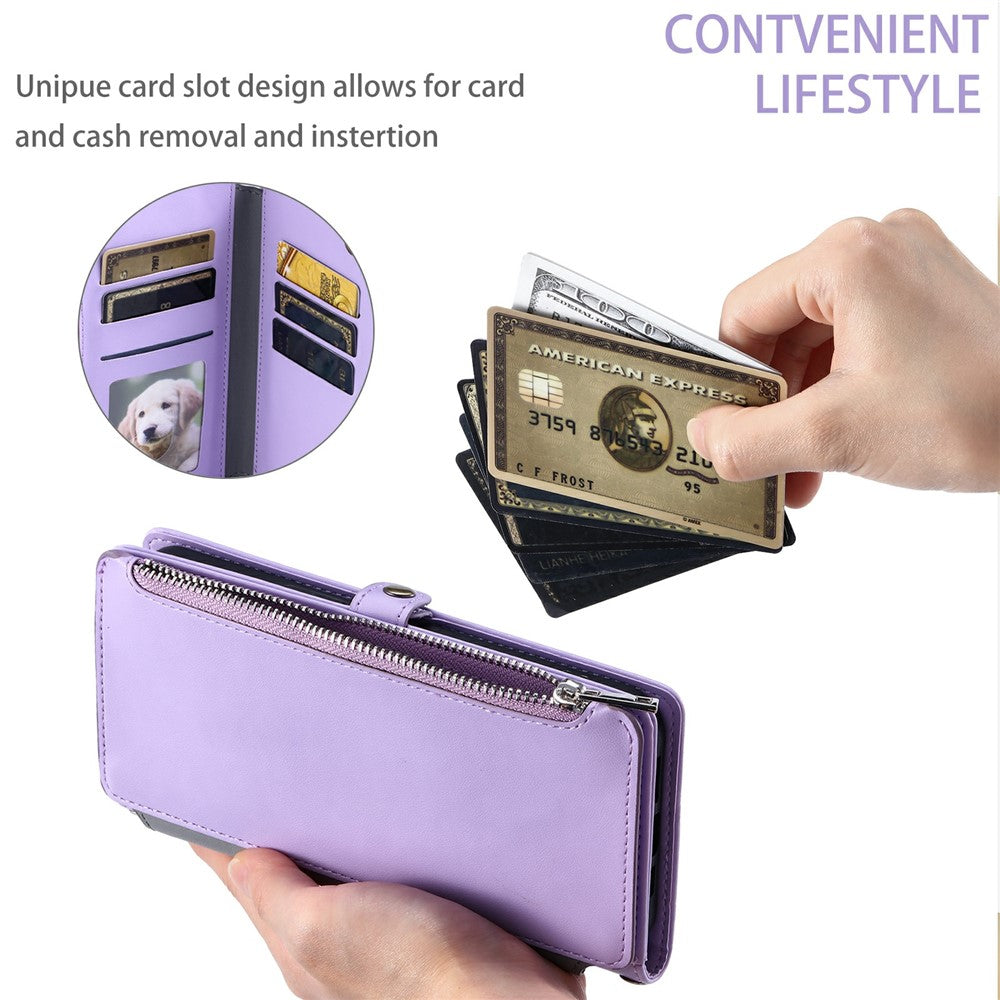 For Xiaomi Poco M8 Pro 5G / Redmi Note 15 Pro+ 5G (Global) Case TPU + PU Leather Wallet Phone Cover with Wrist Strap - Purple