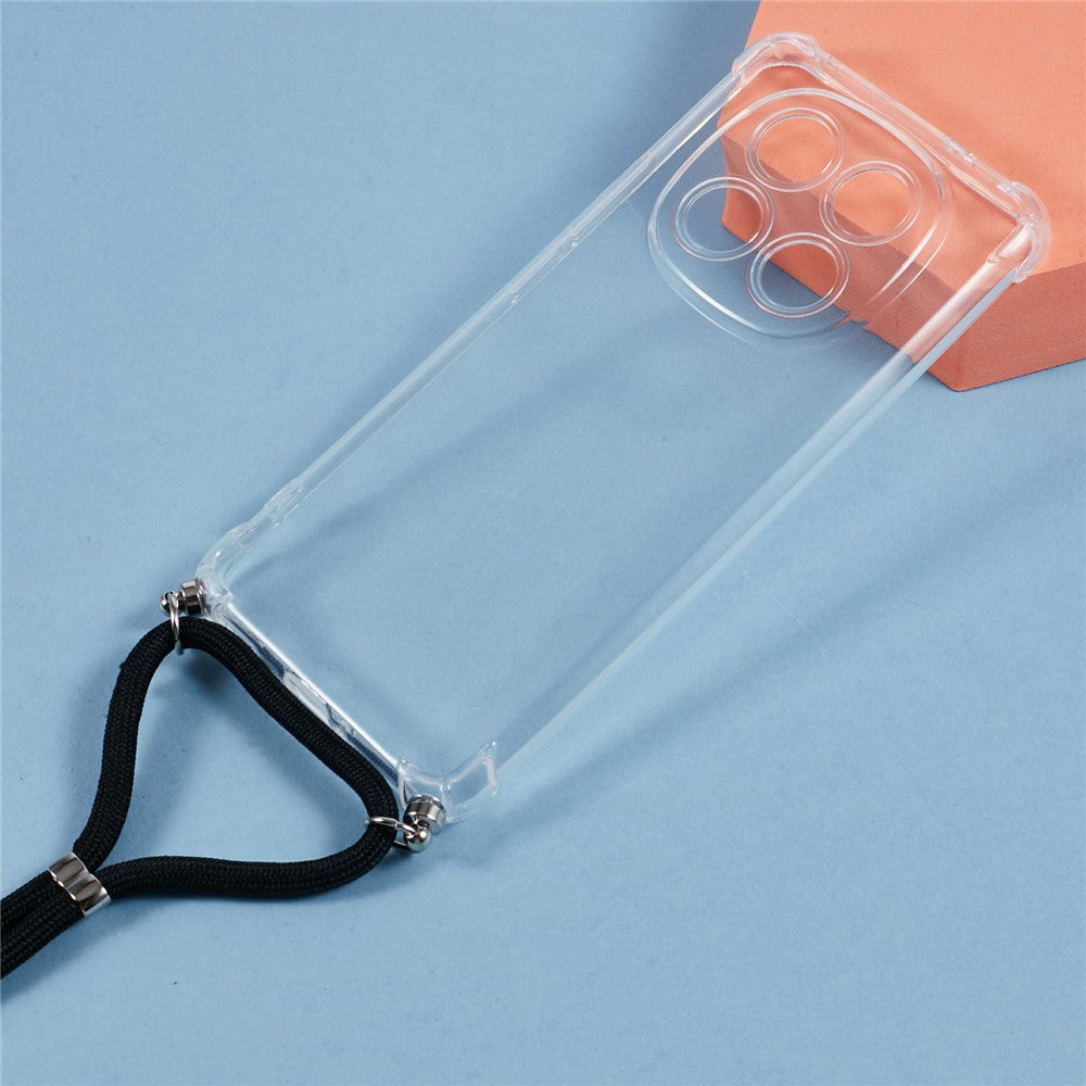 For Xiaomi Poco M8 Pro 5G / Redmi Note 15 Pro+ 5G (Global) Case Reinforced Corner TPU Clear Phone Cover with Lanyard