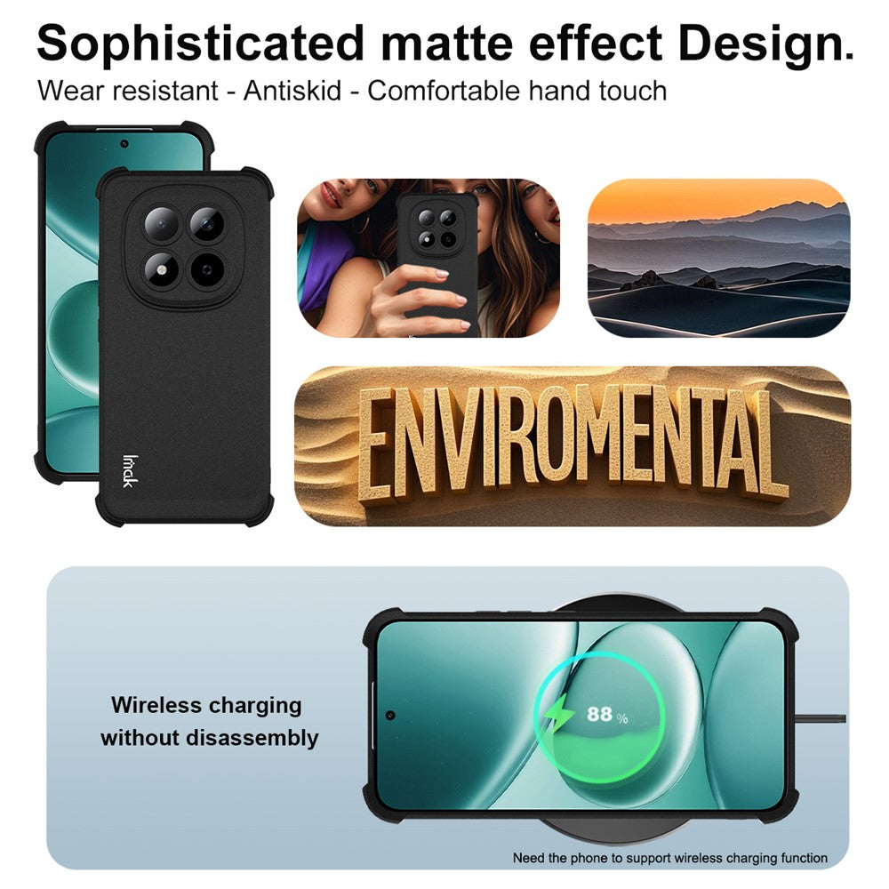IMAK For Xiaomi Redmi Note 15 Pro 5G (Global) Case TPU Phone Cover Airbag Shockproof Protection - Matte Black