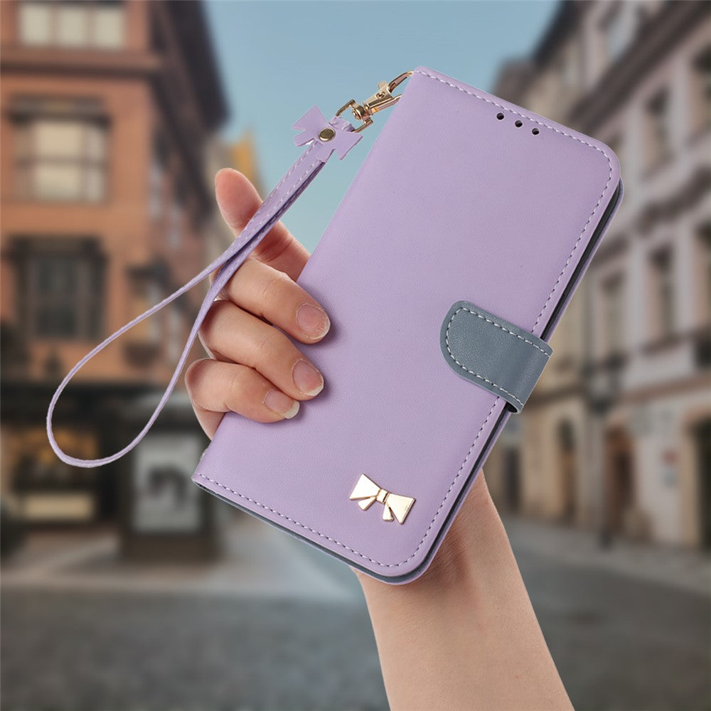 For Xiaomi Redmi Note 15 Pro 5G (Global) Case Bowknot Decor Wallet Leather Phone Cover with Wrist Strap - Purple
