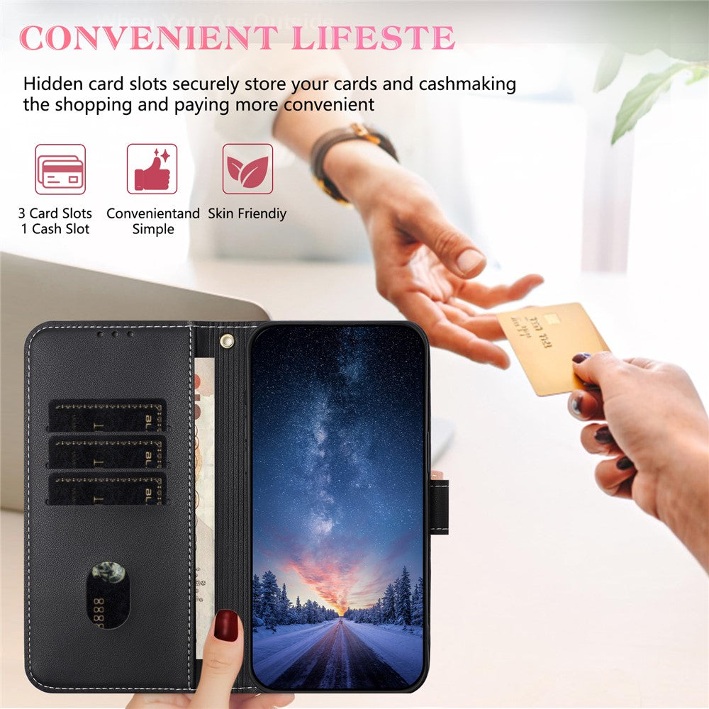 For Xiaomi Redmi Note 15 Pro 5G (Global) Case Bowknot Decor Wallet Leather Phone Cover with Wrist Strap - Red