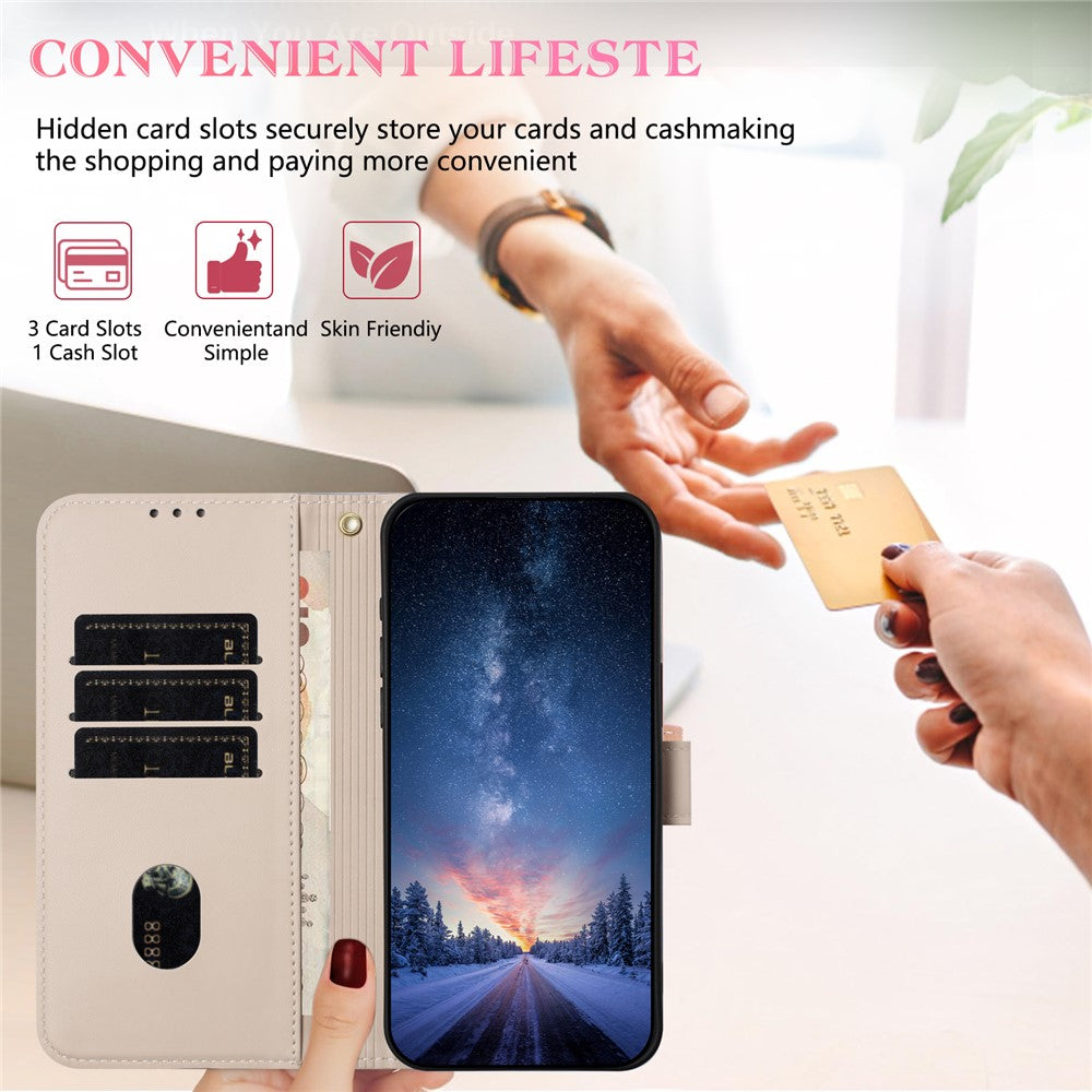 For Xiaomi Poco M8 Pro 5G / Redmi Note 15 Pro+ 5G (Global) Case Bowknot Decor Wallet Leather Phone Cover with Wrist Strap - Khaki