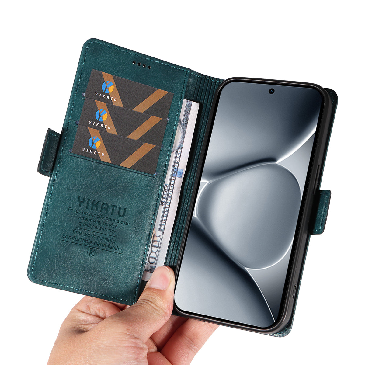 For Xiaomi Poco M8 Pro 5G / Redmi Note 15 Pro+ 5G (Global) Case YIKATU YK-007 Litchi Texture PU Leather Wallet Phone Cover - Blue