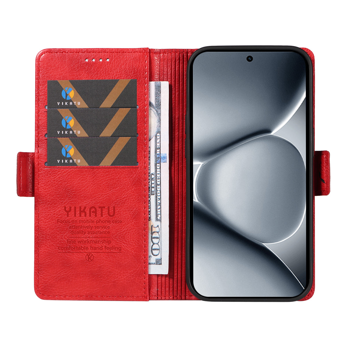 For Xiaomi Poco M8 Pro 5G / Redmi Note 15 Pro+ 5G (Global) Case YIKATU YK-007 Litchi Texture PU Leather Wallet Phone Cover - Red