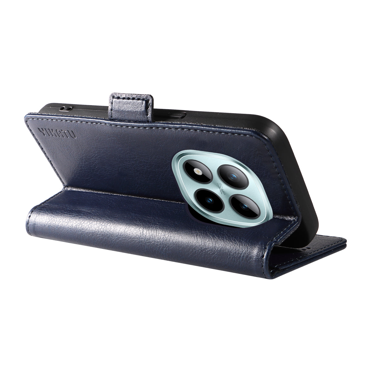 For Xiaomi Poco M8 Pro 5G / Redmi Note 15 Pro+ 5G (Global) Case YIKATU YK-007 Litchi Texture PU Leather Wallet Phone Cover - Navy Blue