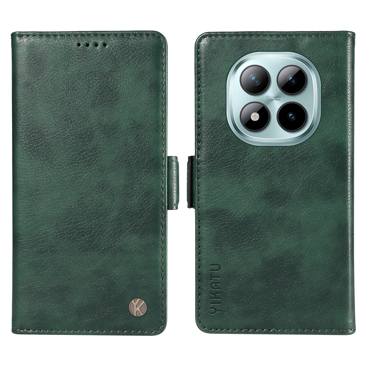 For Xiaomi Poco M8 Pro 5G / Redmi Note 15 Pro+ 5G (Global) Case YIKATU YK-007 Litchi Texture PU Leather Wallet Phone Cover - Green