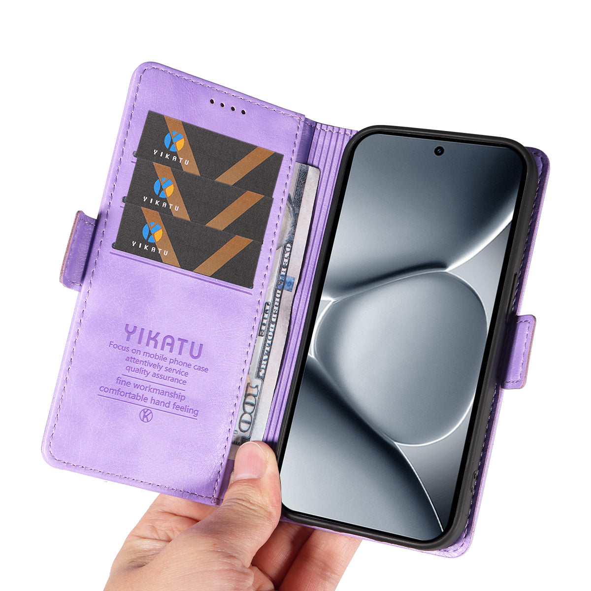 For Xiaomi Poco M8 Pro 5G / Redmi Note 15 Pro+ 5G (Global) Case YIKATU YK-007 Litchi Texture PU Leather Wallet Phone Cover - Purple