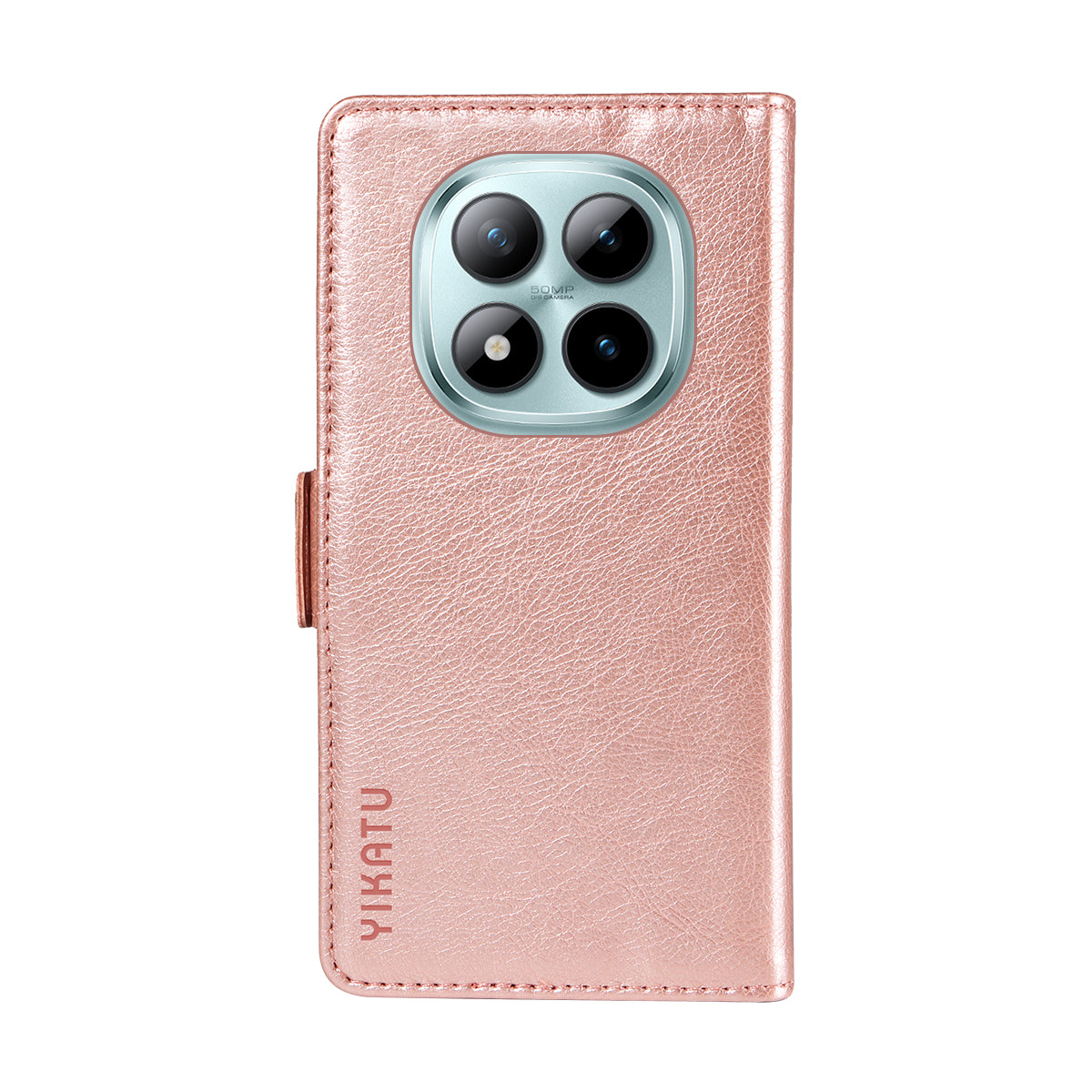 For Xiaomi Poco M8 Pro 5G / Redmi Note 15 Pro+ 5G (Global) Case YIKATU YK-007 Litchi Texture PU Leather Wallet Phone Cover - Rose Gold