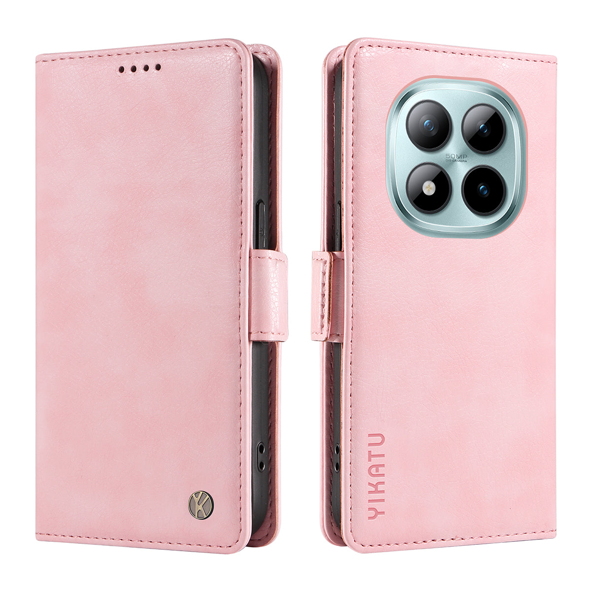 For Xiaomi Poco M8 Pro 5G / Redmi Note 15 Pro+ 5G (Global) Case YIKATU YK-007 Litchi Texture PU Leather Wallet Phone Cover - Pink