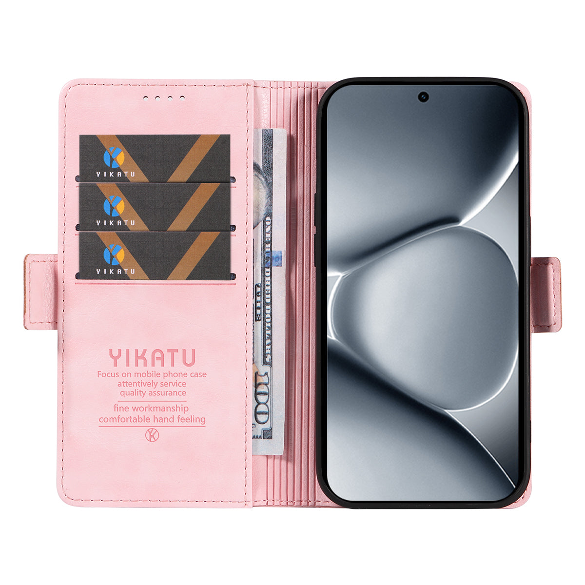 For Xiaomi Poco M8 Pro 5G / Redmi Note 15 Pro+ 5G (Global) Case YIKATU YK-007 Litchi Texture PU Leather Wallet Phone Cover - Pink