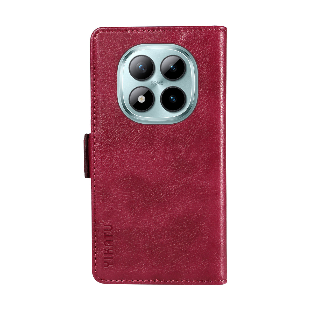 For Xiaomi Poco M8 Pro 5G / Redmi Note 15 Pro+ 5G (Global) Case YIKATU YK-007 Litchi Texture PU Leather Wallet Phone Cover - Wine Red