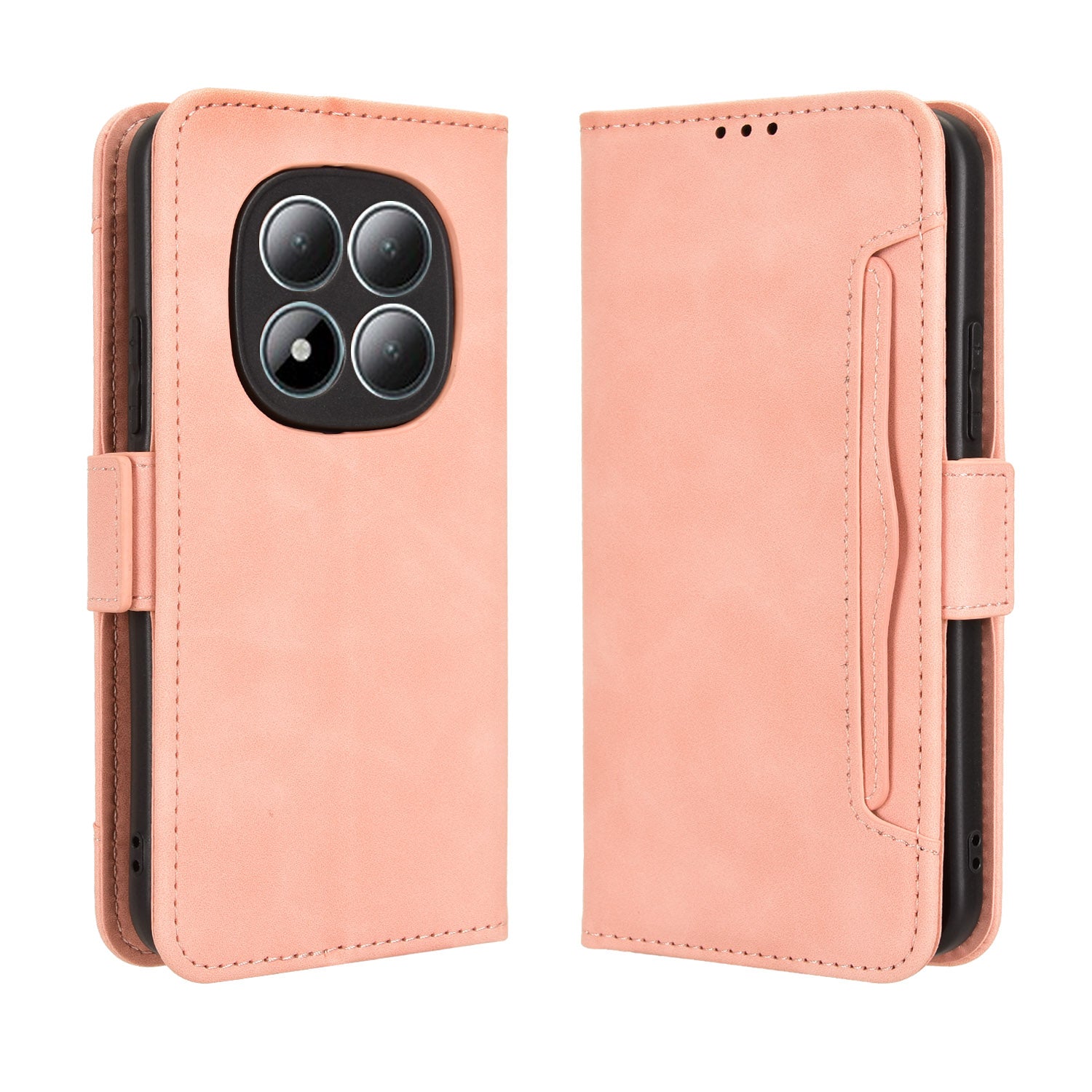 For Xiaomi Redmi Note 15 Pro 5G (Global) Leather Case Phone Wallet Cover with Multiple Card Slots - Pink