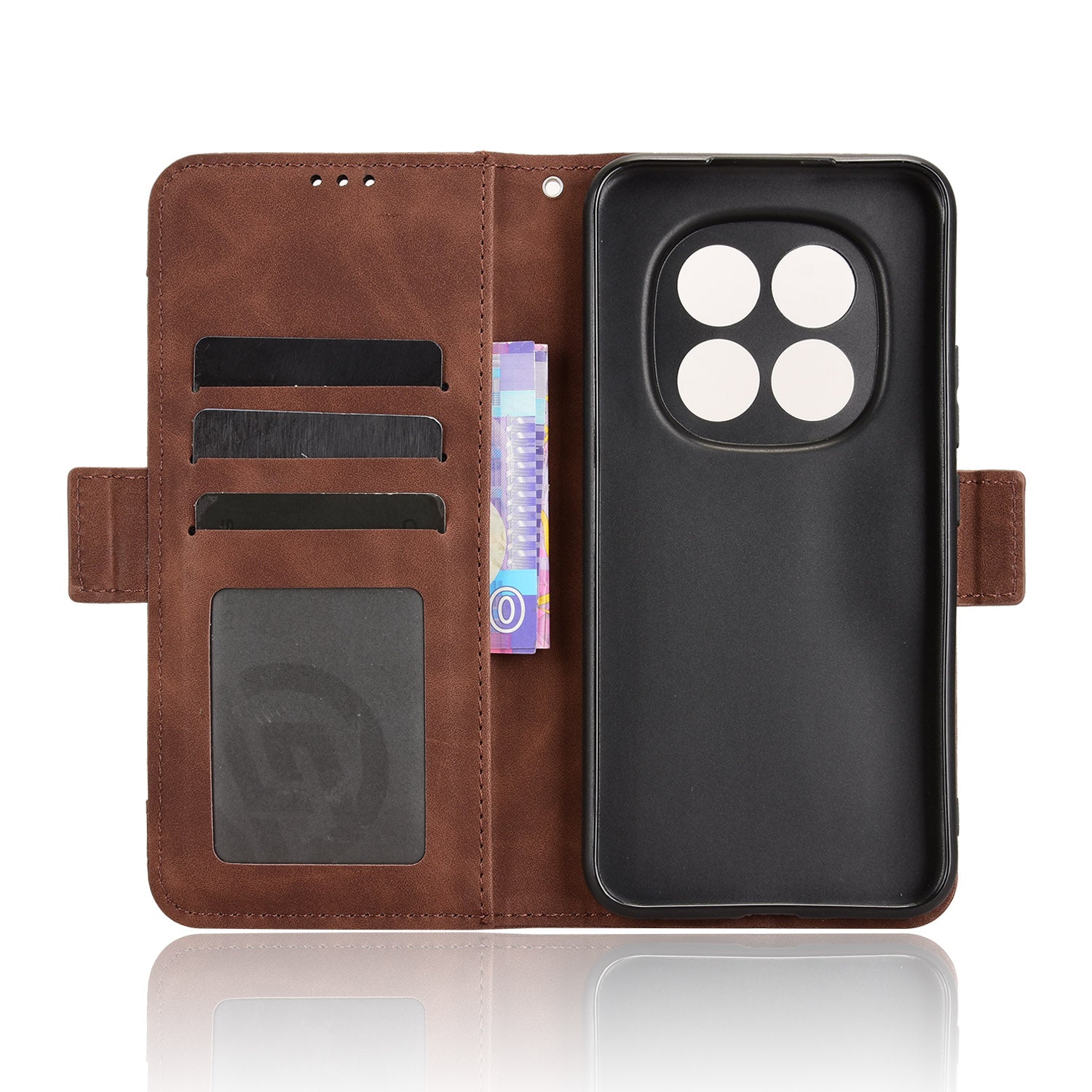 For Xiaomi Poco M8 Pro 5G / Redmi Note 15 Pro+ 5G (Global) Leather Case Phone Wallet Cover with Multiple Card Slots - Brown