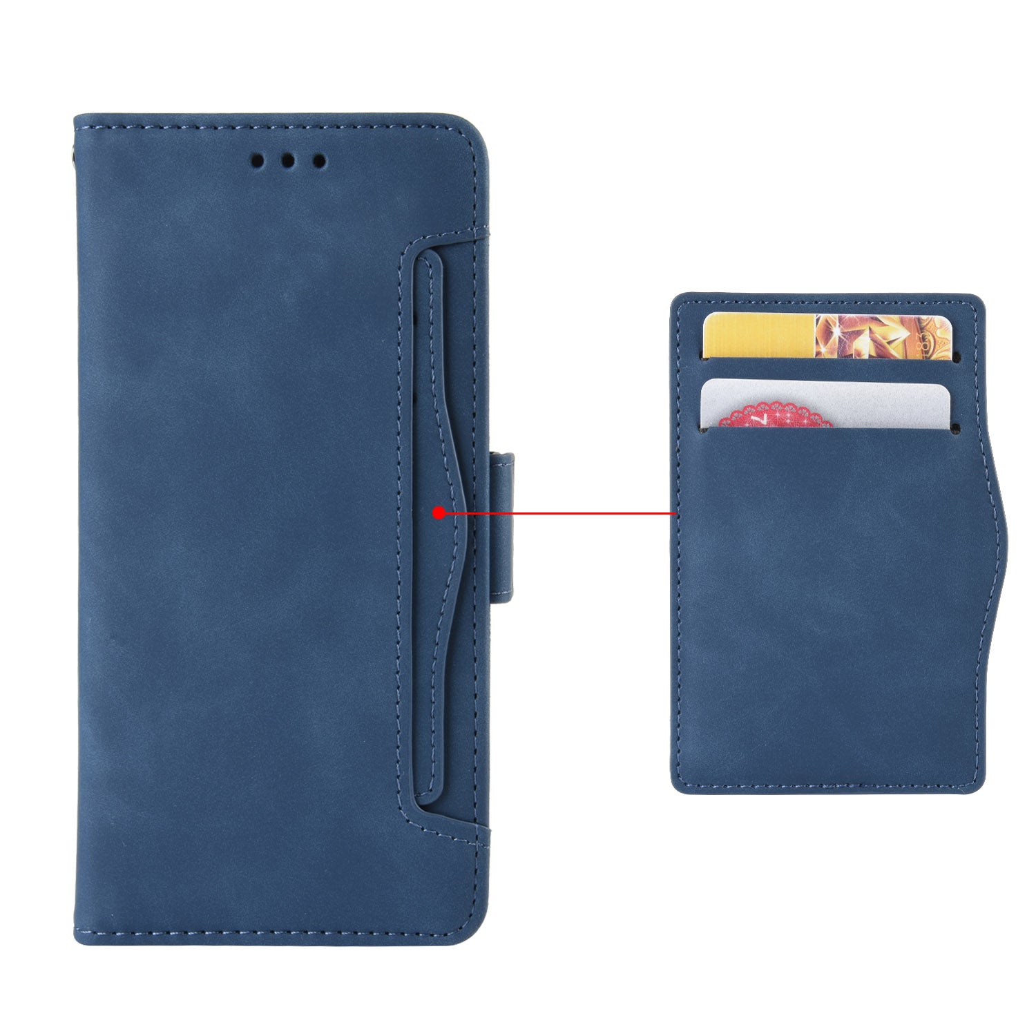 For Xiaomi Poco M8 Pro 5G / Redmi Note 15 Pro+ 5G (Global) Leather Case Phone Wallet Cover with Multiple Card Slots - Blue
