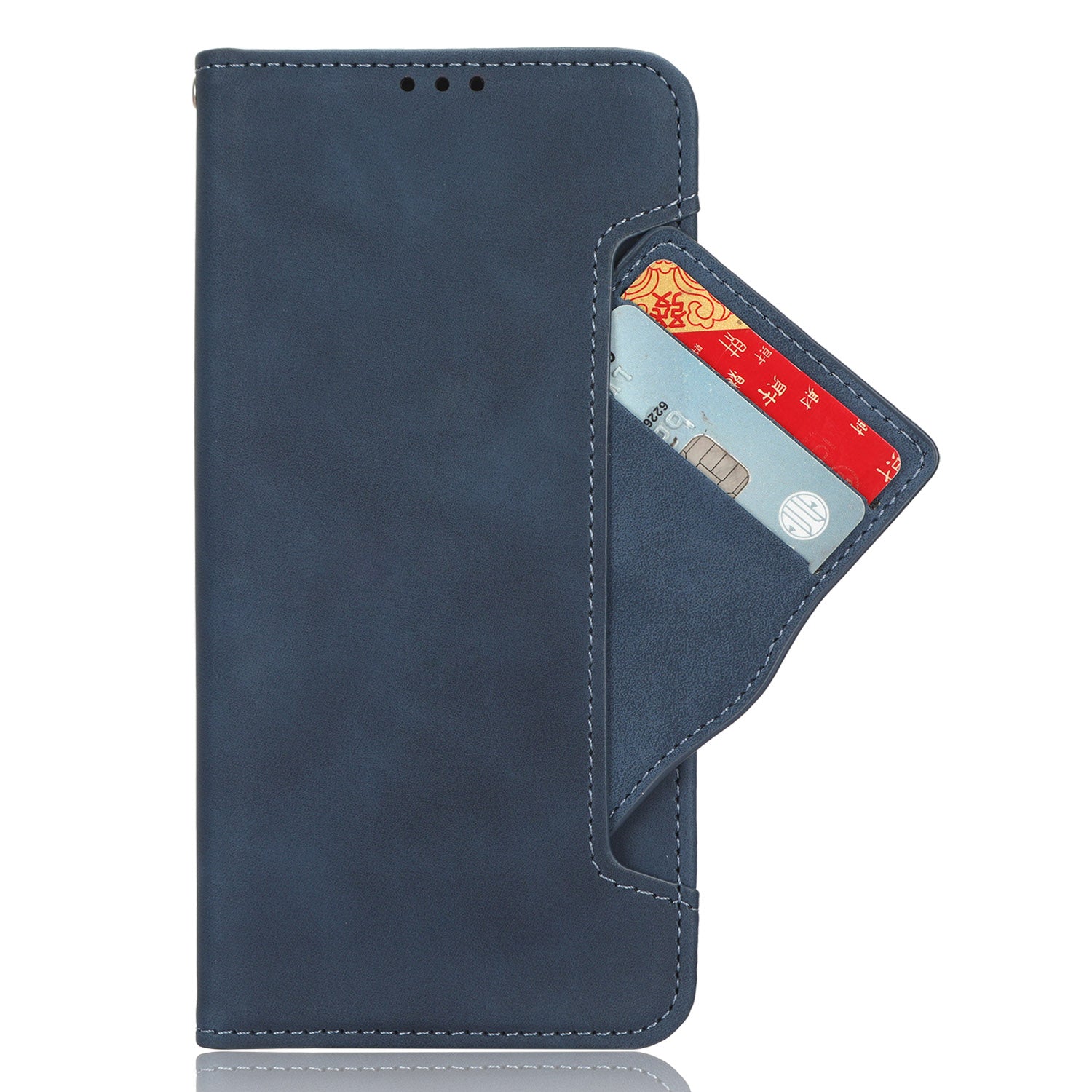 For Xiaomi Poco M8 Pro 5G / Redmi Note 15 Pro+ 5G (Global) Leather Case Phone Wallet Cover with Multiple Card Slots - Blue