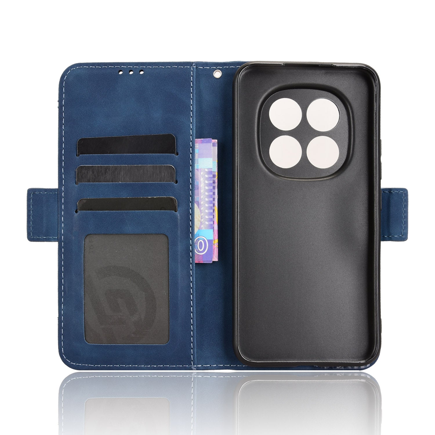 For Xiaomi Poco M8 Pro 5G / Redmi Note 15 Pro+ 5G (Global) Leather Case Phone Wallet Cover with Multiple Card Slots - Blue