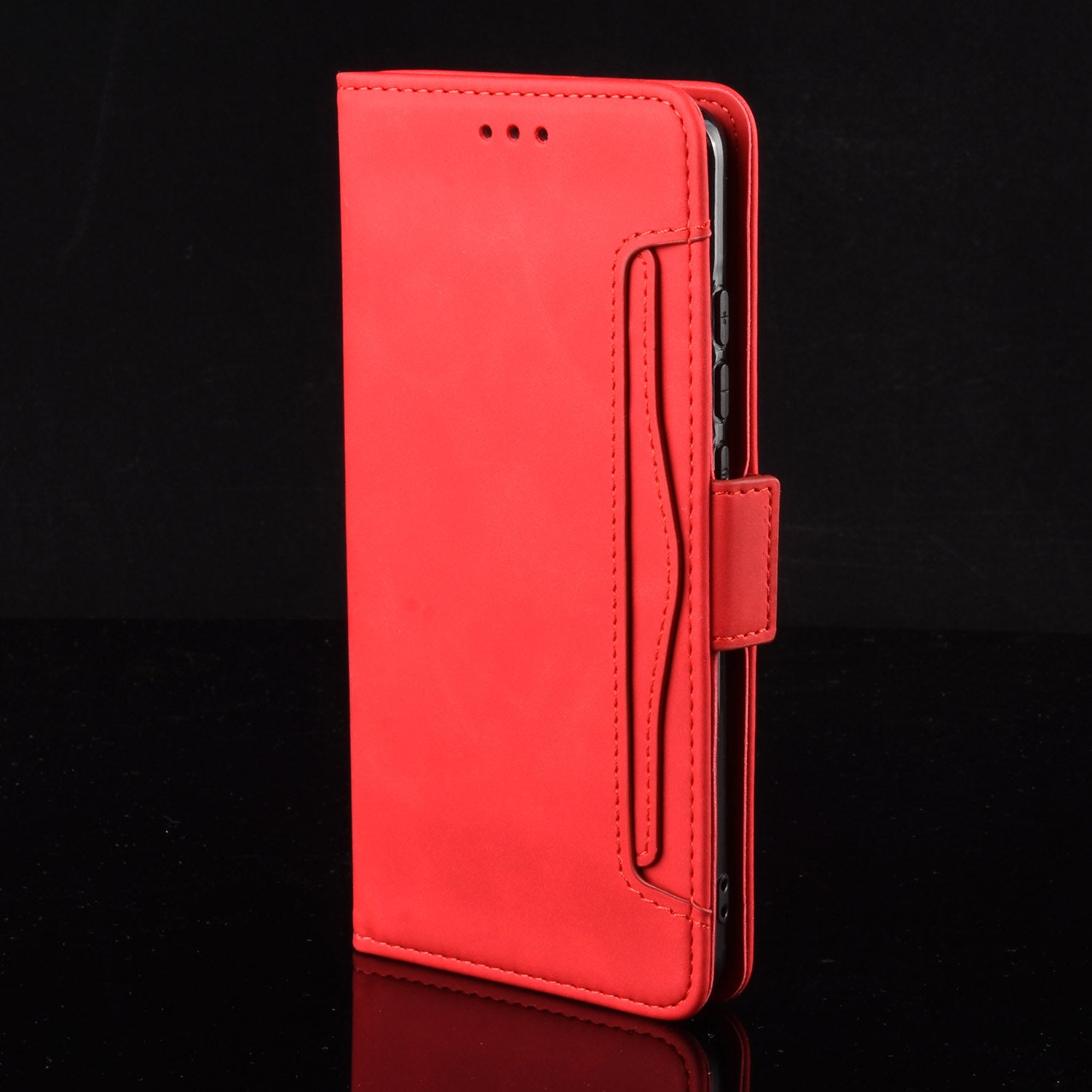 For Xiaomi Poco M8 Pro 5G / Redmi Note 15 Pro+ 5G (Global) Leather Case Phone Wallet Cover with Multiple Card Slots - Red