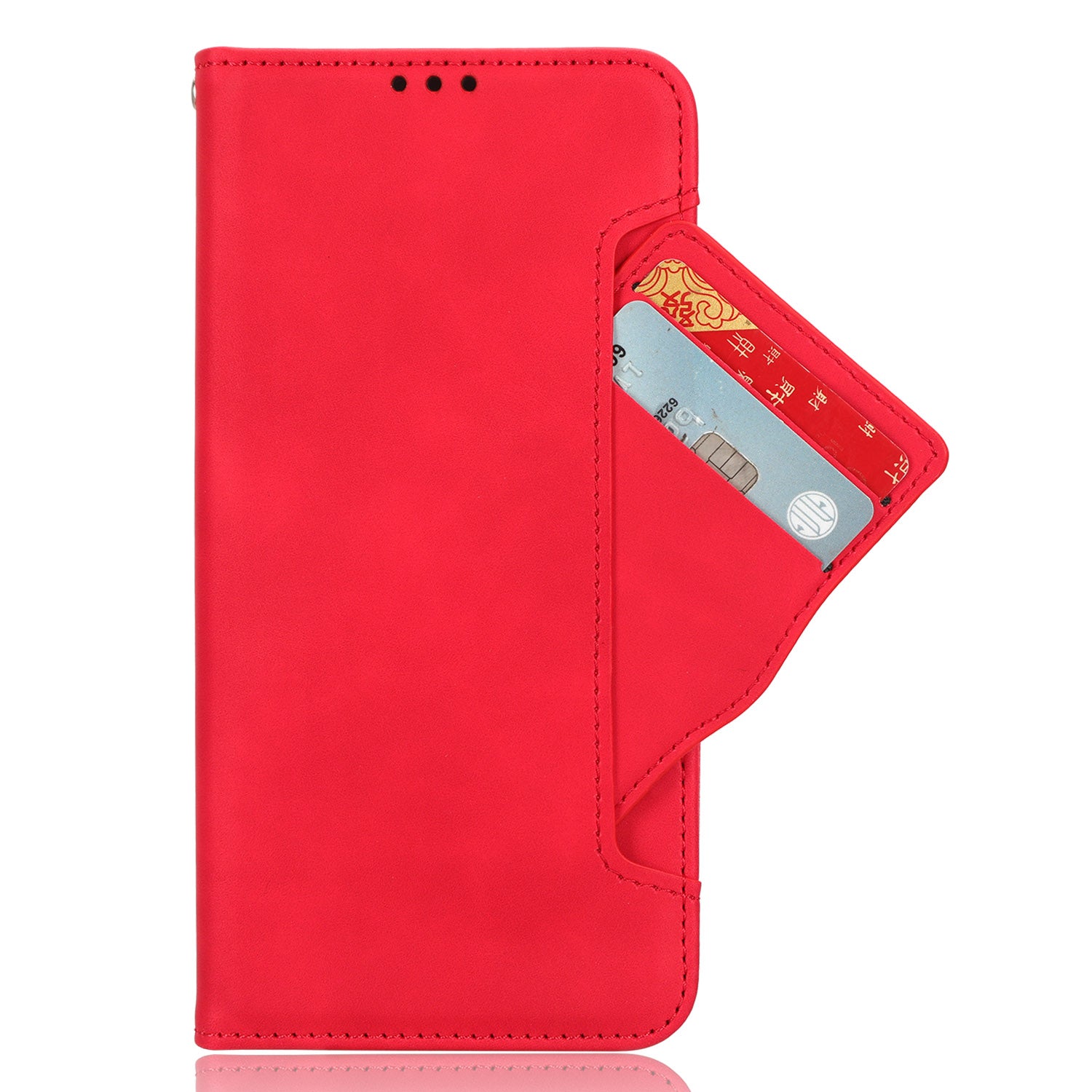 For Xiaomi Poco M8 Pro 5G / Redmi Note 15 Pro+ 5G (Global) Leather Case Phone Wallet Cover with Multiple Card Slots - Red