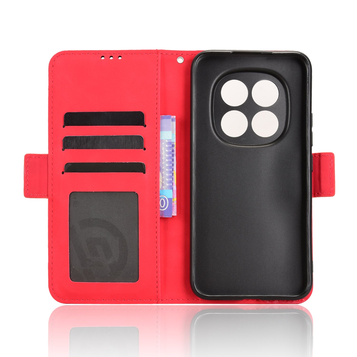 For Xiaomi Poco M8 Pro 5G / Redmi Note 15 Pro+ 5G (Global) Leather Case Phone Wallet Cover with Multiple Card Slots - Red