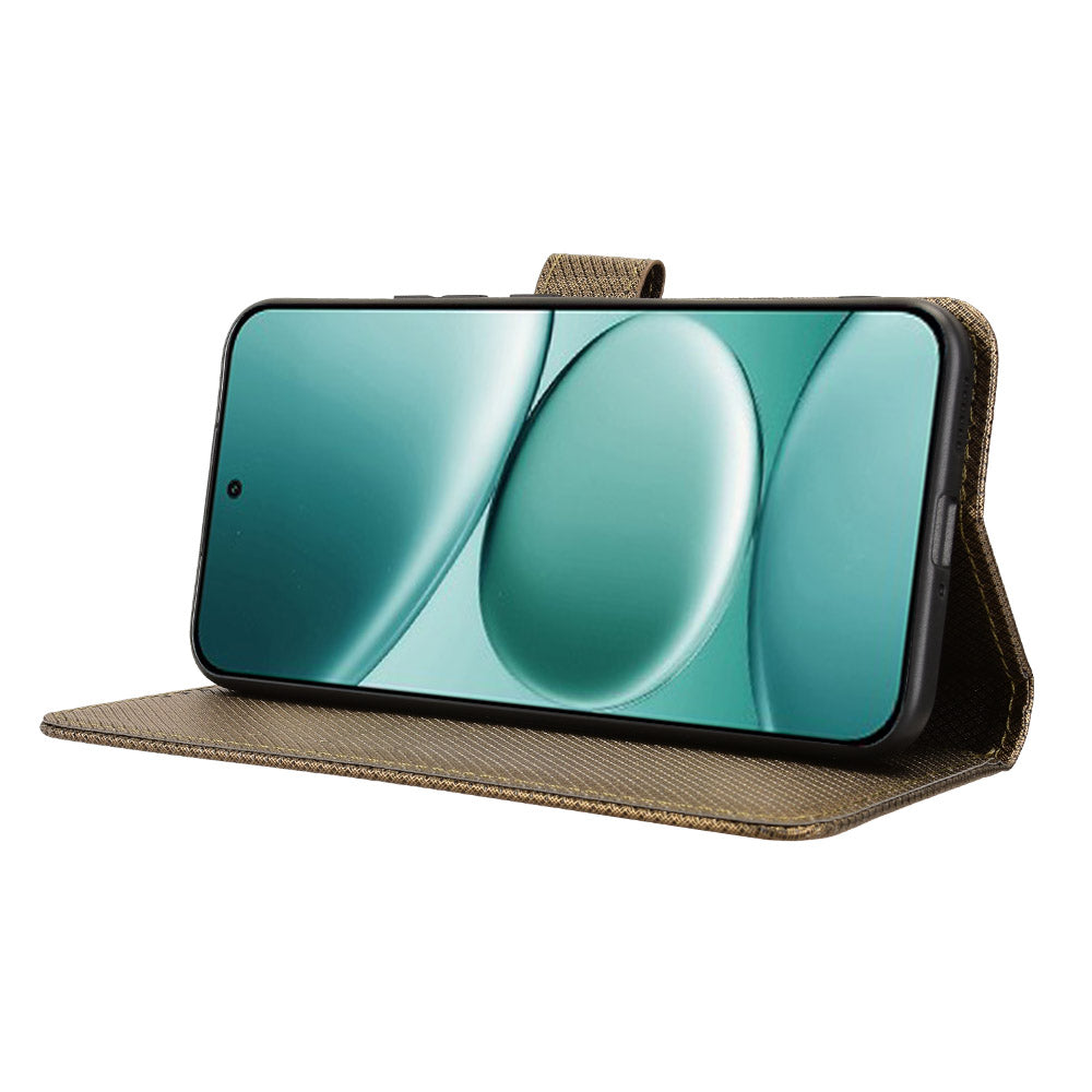 For Xiaomi Redmi Note 15 Pro 5G (Global) Leather Wallet Case with Strap Diamond Texture Phone Cover - Brown