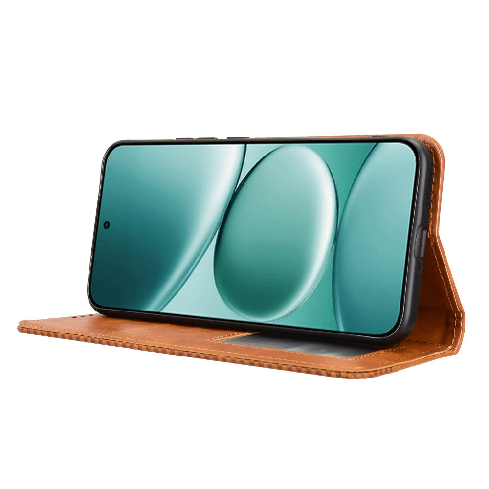 For Xiaomi Poco M8 Pro 5G / Redmi Note 15 Pro+ 5G (Global) Leather Case Wallet Stand Retro Texture Phone Cover - Brown