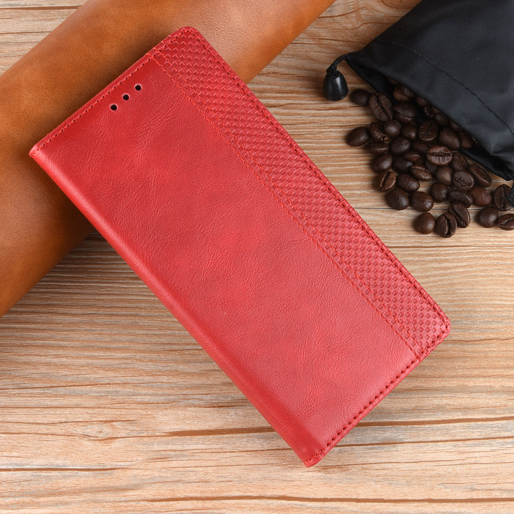 For Xiaomi Poco M8 Pro 5G / Redmi Note 15 Pro+ 5G (Global) Leather Case Wallet Stand Retro Texture Phone Cover - Red