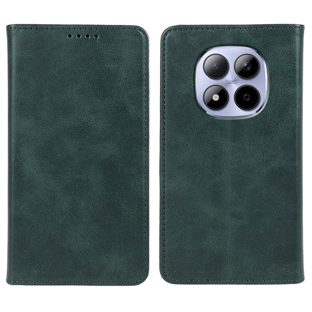 For Xiaomi Redmi Note 15 Pro 5G (Global) Case Strong Magnetic PU Leather Phone Cover Calf Texture - Green