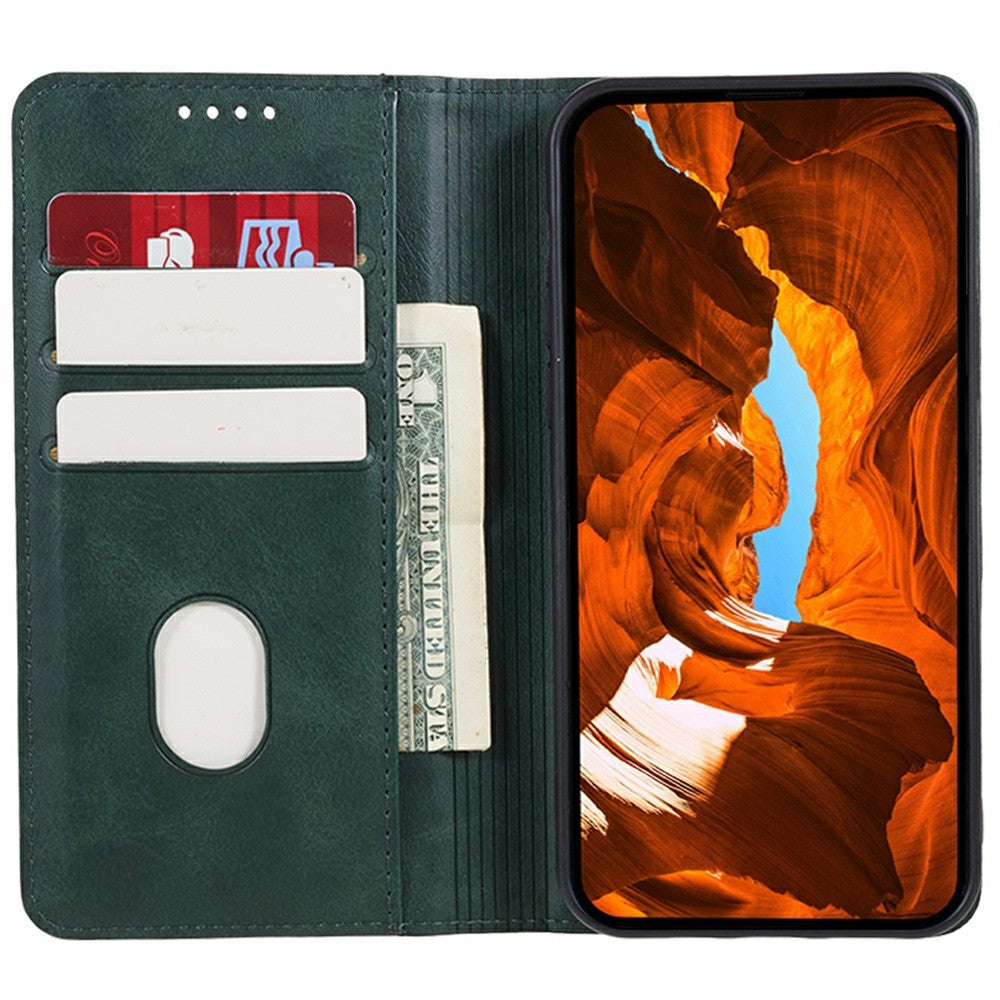 For Xiaomi Redmi Note 15 Pro 5G (Global) Case Strong Magnetic PU Leather Phone Cover Calf Texture - Green