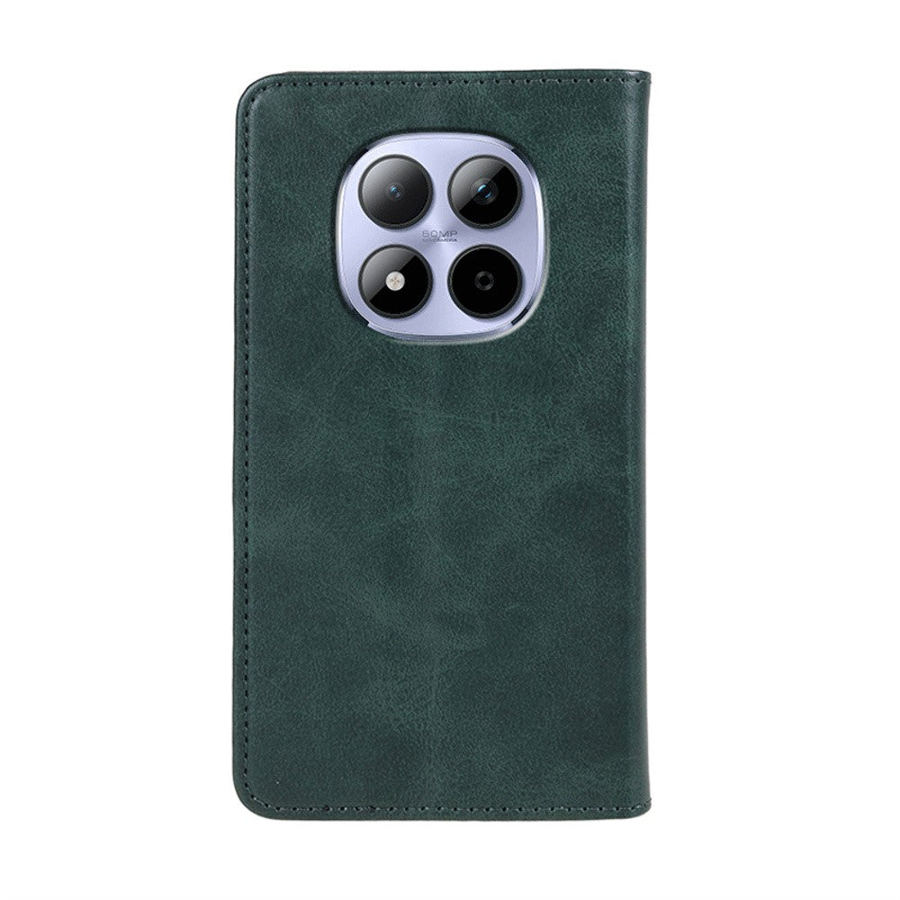 For Xiaomi Redmi Note 15 Pro 5G (Global) Case Strong Magnetic PU Leather Phone Cover Calf Texture - Green