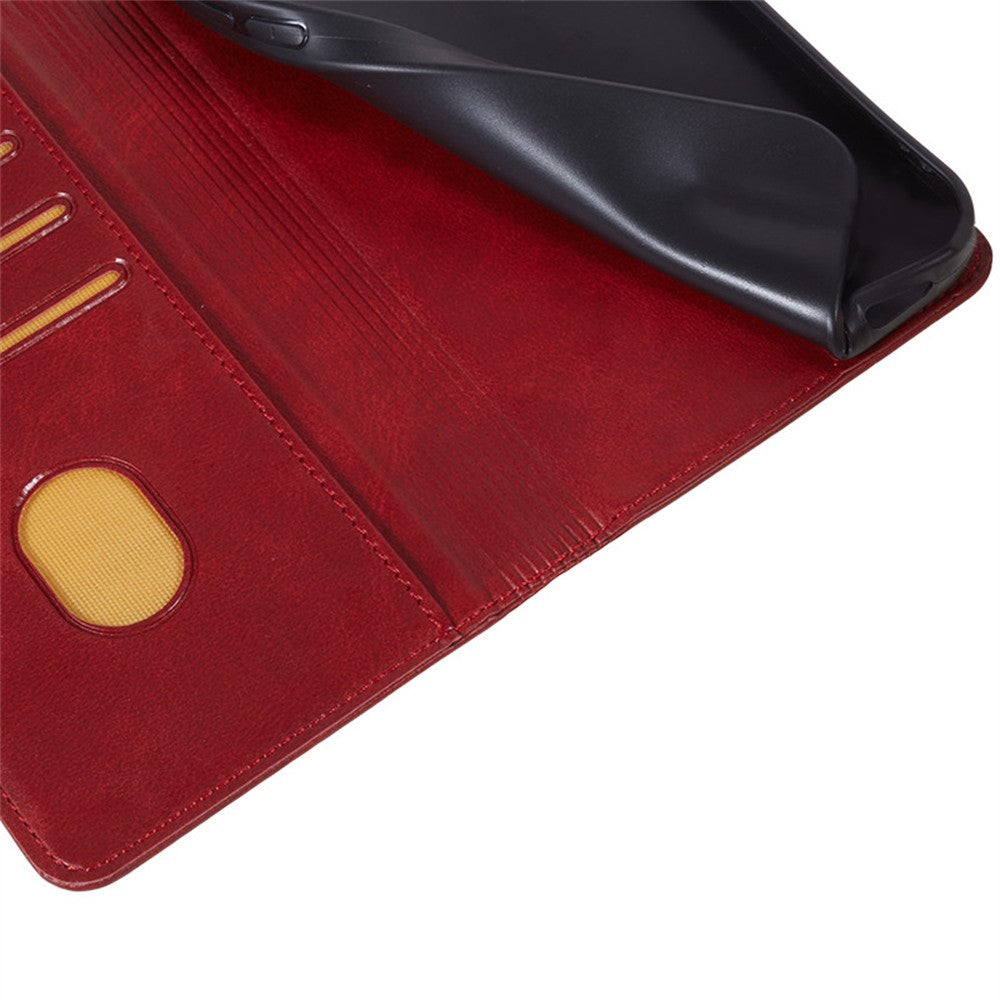 For Xiaomi Redmi Note 15 Pro 5G (Global) Case Strong Magnetic PU Leather Phone Cover Calf Texture - Red